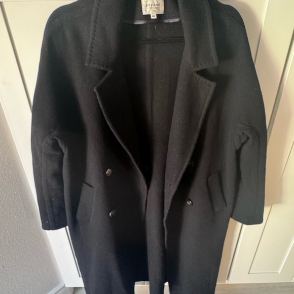 Sezane Wool-blend Black Coat - Picture 2 of 10